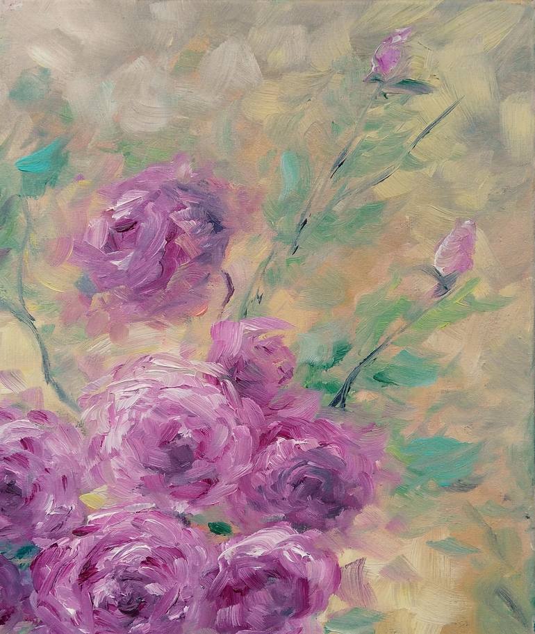 Original Impressionism Floral Painting by Emilia Milcheva