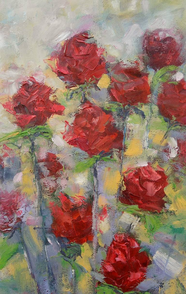 Original Expressionism Floral Painting by Emilia Milcheva