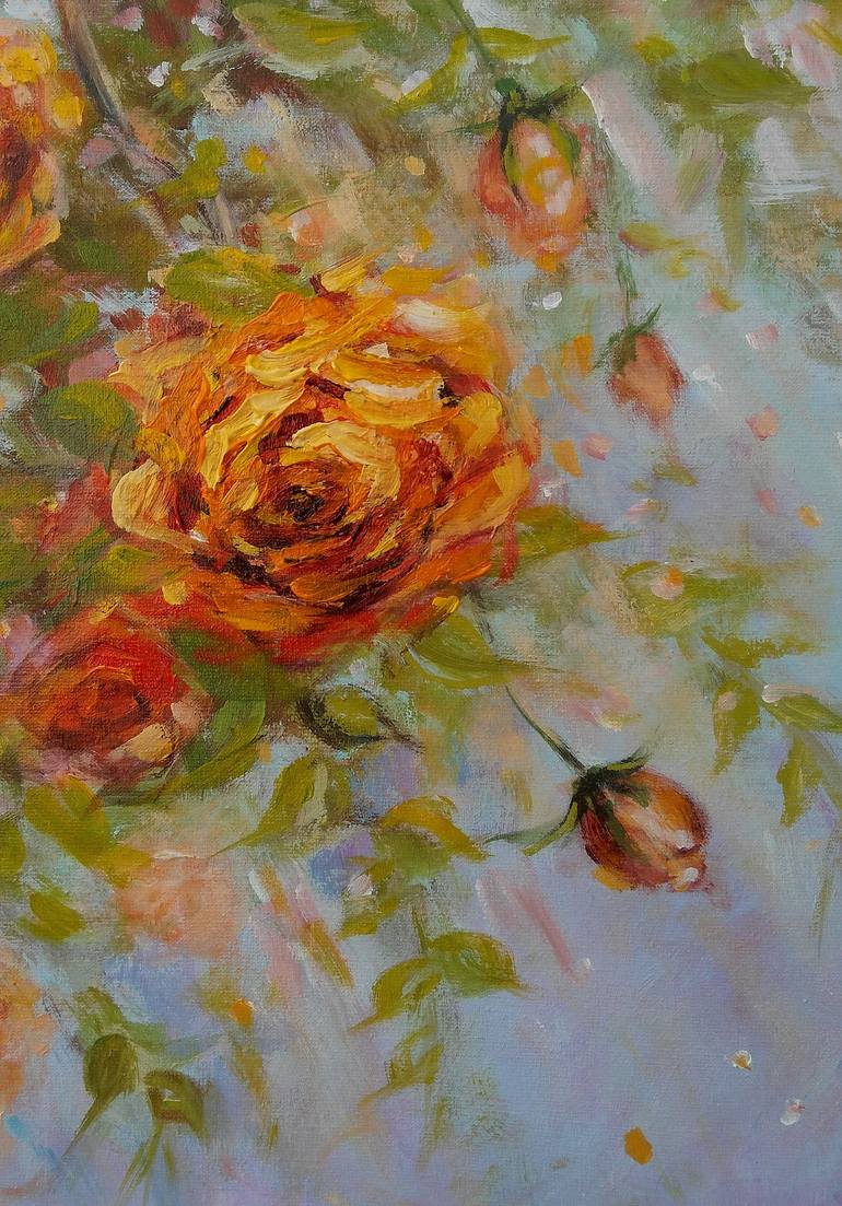 Original Expressionism Floral Painting by Emilia Milcheva