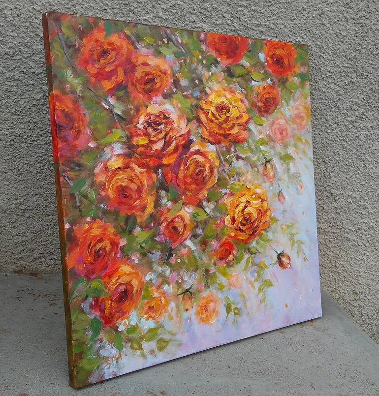 Original Expressionism Floral Painting by Emilia Milcheva
