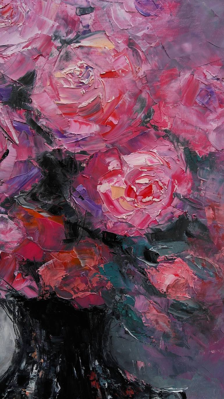 Original Expressionism Floral Painting by Emilia Milcheva