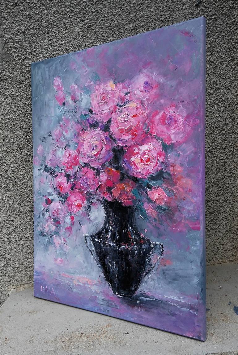 Original Expressionism Floral Painting by Emilia Milcheva