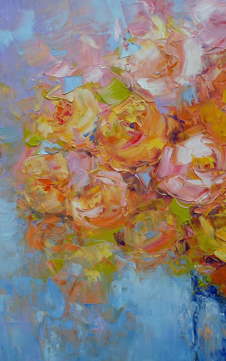 Original Expressionism Floral Painting by Emilia Milcheva