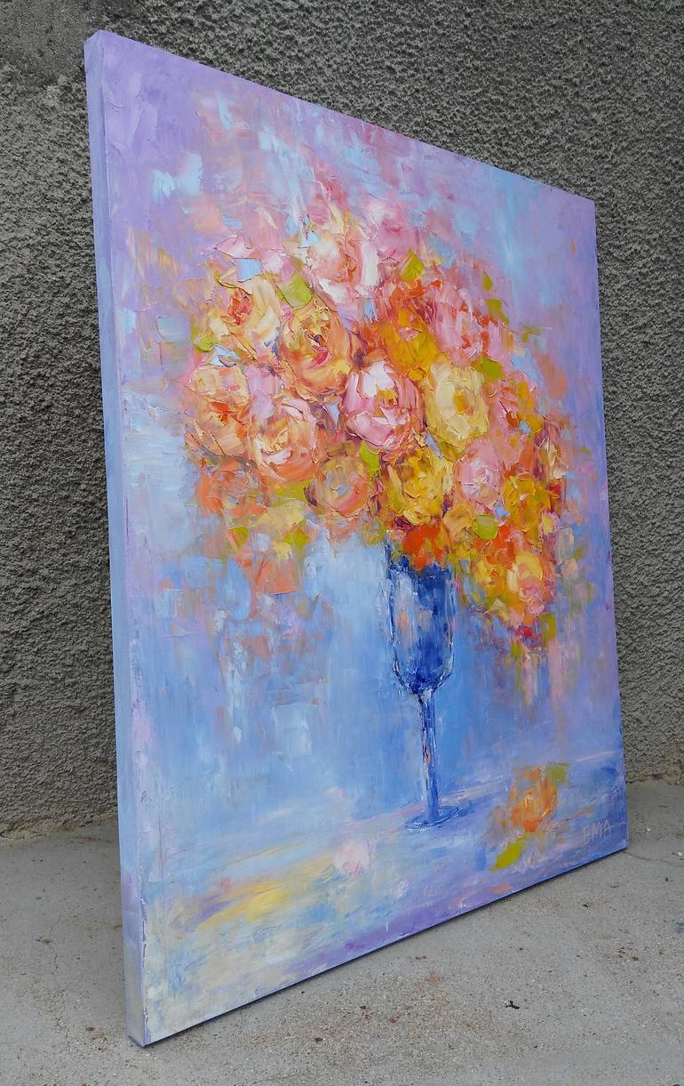 Original Expressionism Floral Painting by Emilia Milcheva