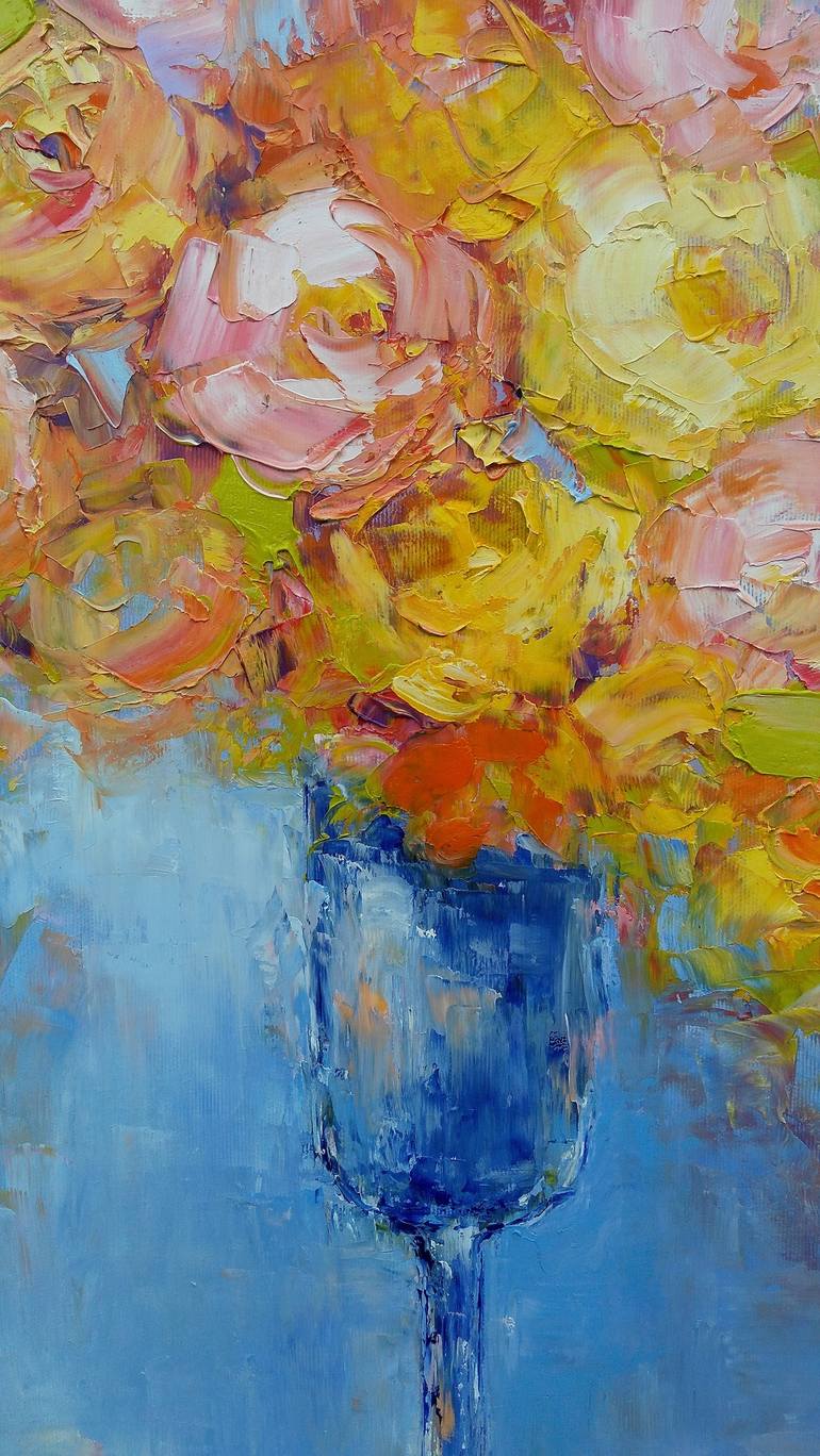 Original Expressionism Floral Painting by Emilia Milcheva