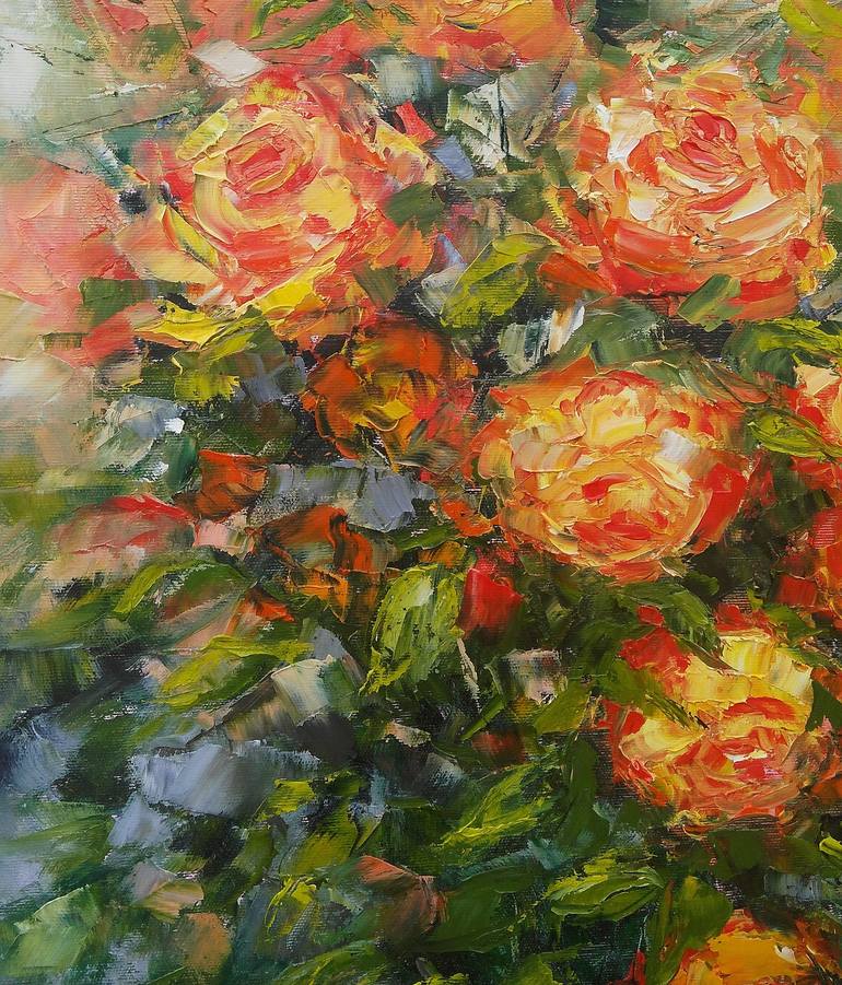 Original Impressionism Floral Painting by Emilia Milcheva