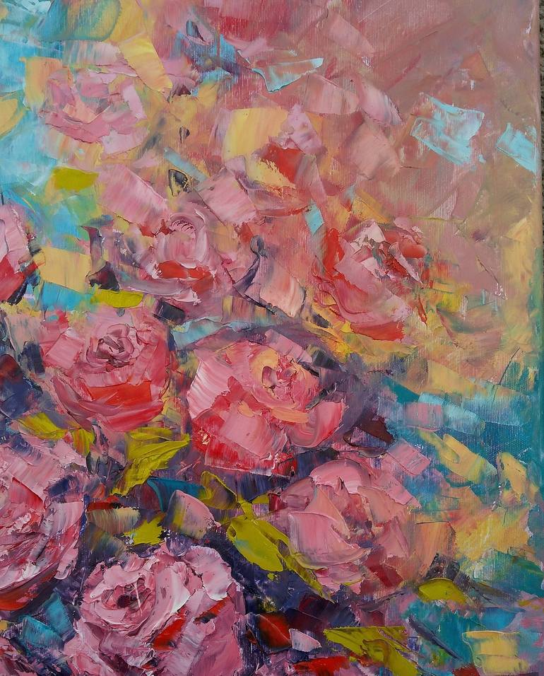 Original Expressionism Floral Painting by Emilia Milcheva