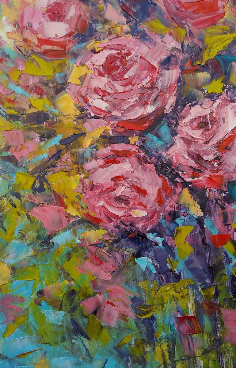 Original Expressionism Floral Painting by Emilia Milcheva