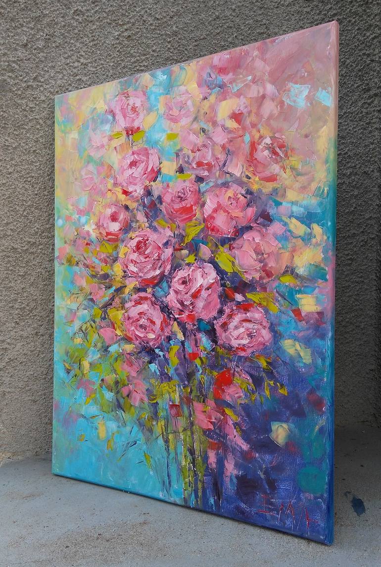 Original Expressionism Floral Painting by Emilia Milcheva