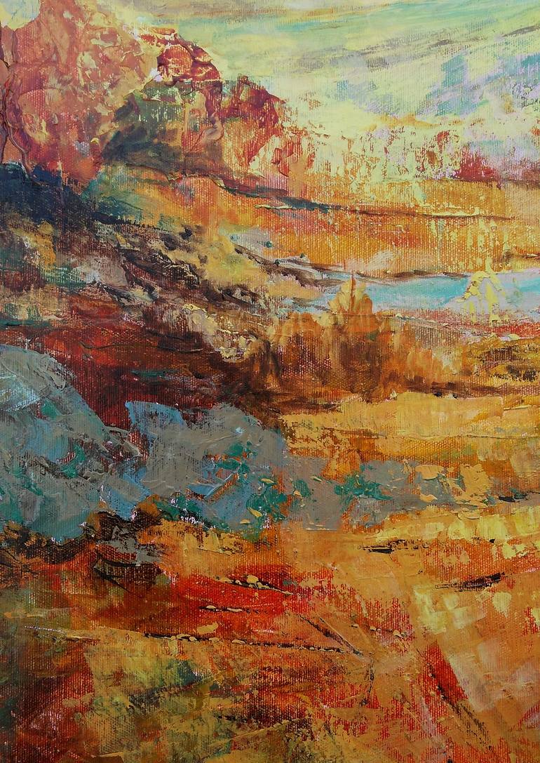 Original Abstract Expressionism Landscape Painting by Emilia Milcheva