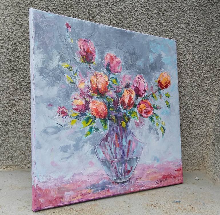 Original Fine Art Floral Painting by Emilia Milcheva