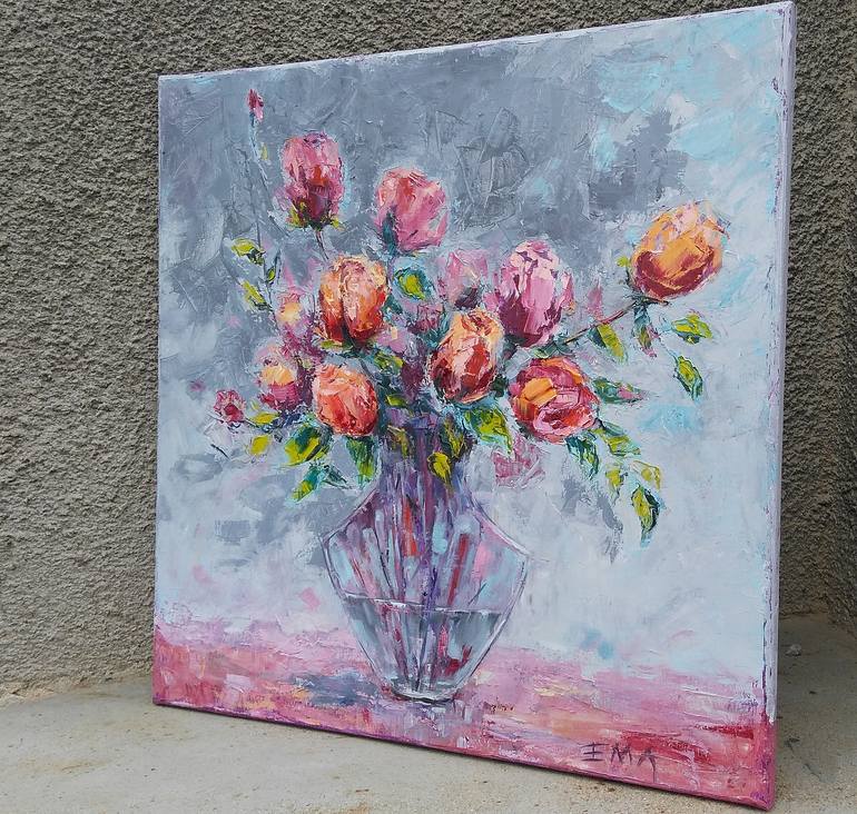 Original Fine Art Floral Painting by Emilia Milcheva