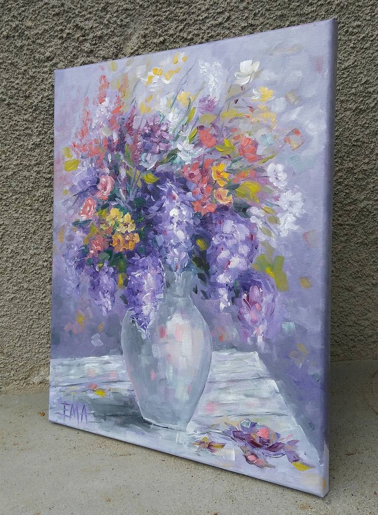 Original Impressionism Floral Painting by Emilia Milcheva