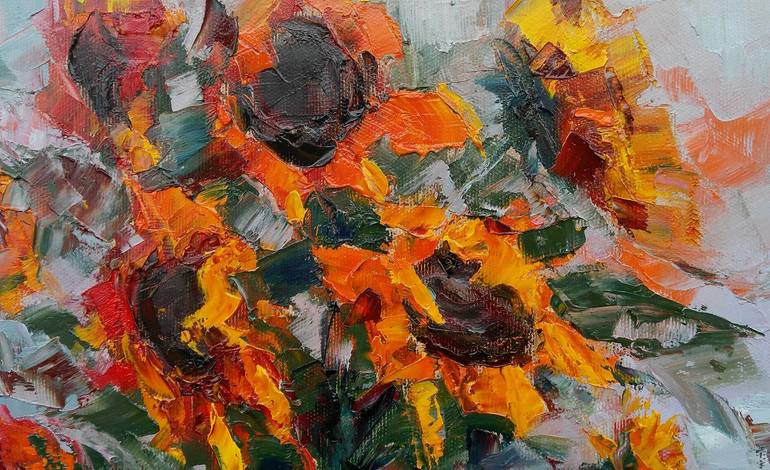 Original Expressionism Floral Painting by Emilia Milcheva