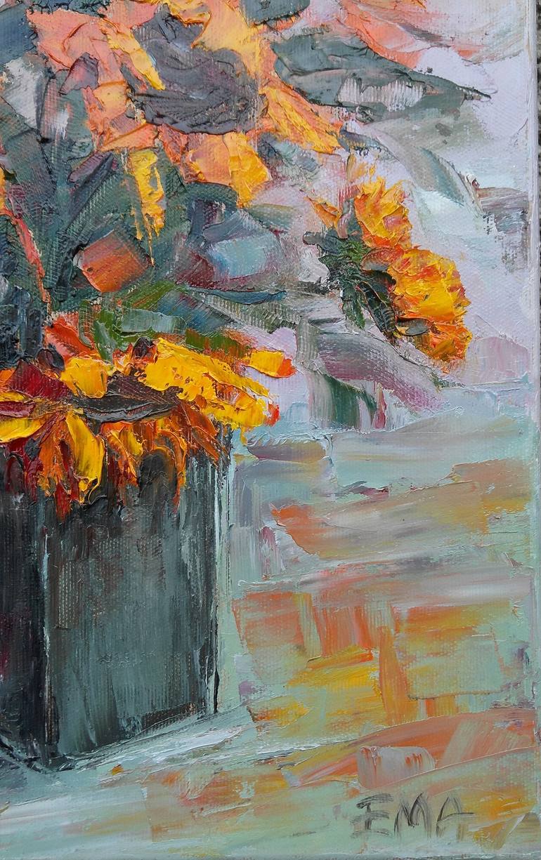 Original Expressionism Floral Painting by Emilia Milcheva