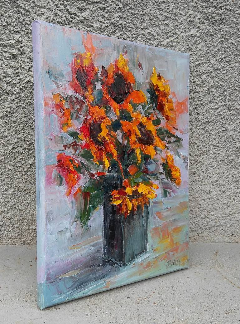 Original Expressionism Floral Painting by Emilia Milcheva