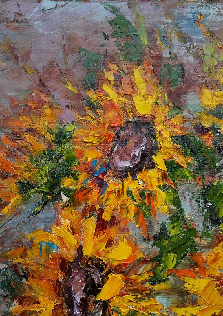 Original Expressionism Floral Painting by Emilia Milcheva