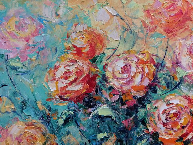 Original Expressionism Floral Painting by Emilia Milcheva