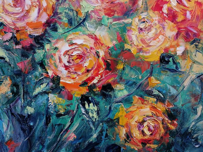 Original Expressionism Floral Painting by Emilia Milcheva