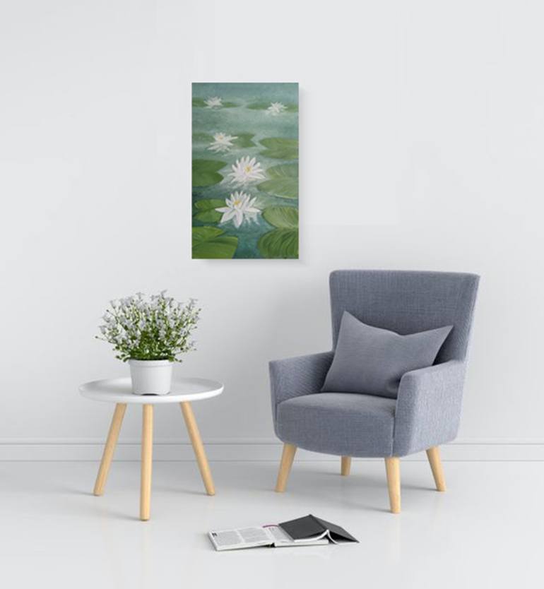 Original Minimalism Floral Painting by Emilia Milcheva