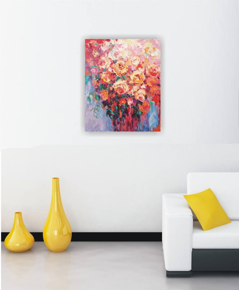 Original Expressionism Floral Painting by Emilia Milcheva