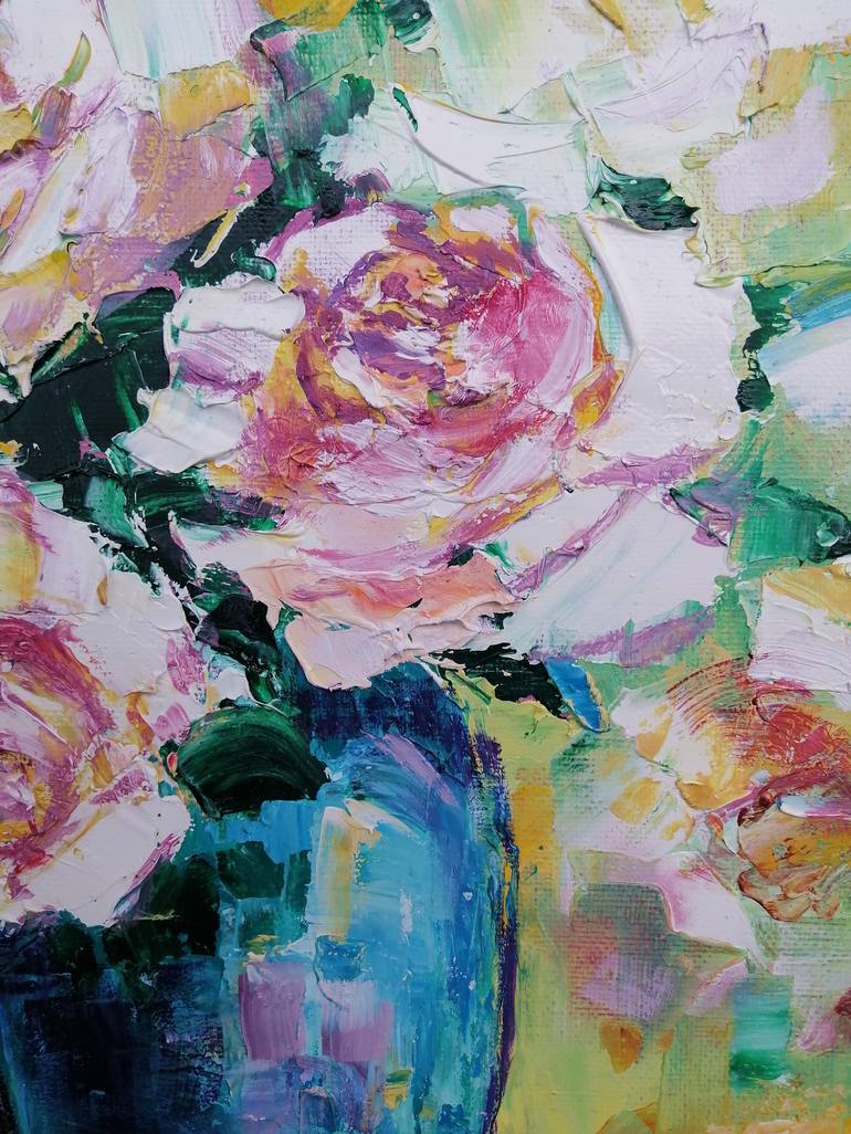 Original Expressionism Floral Painting by Emilia Milcheva