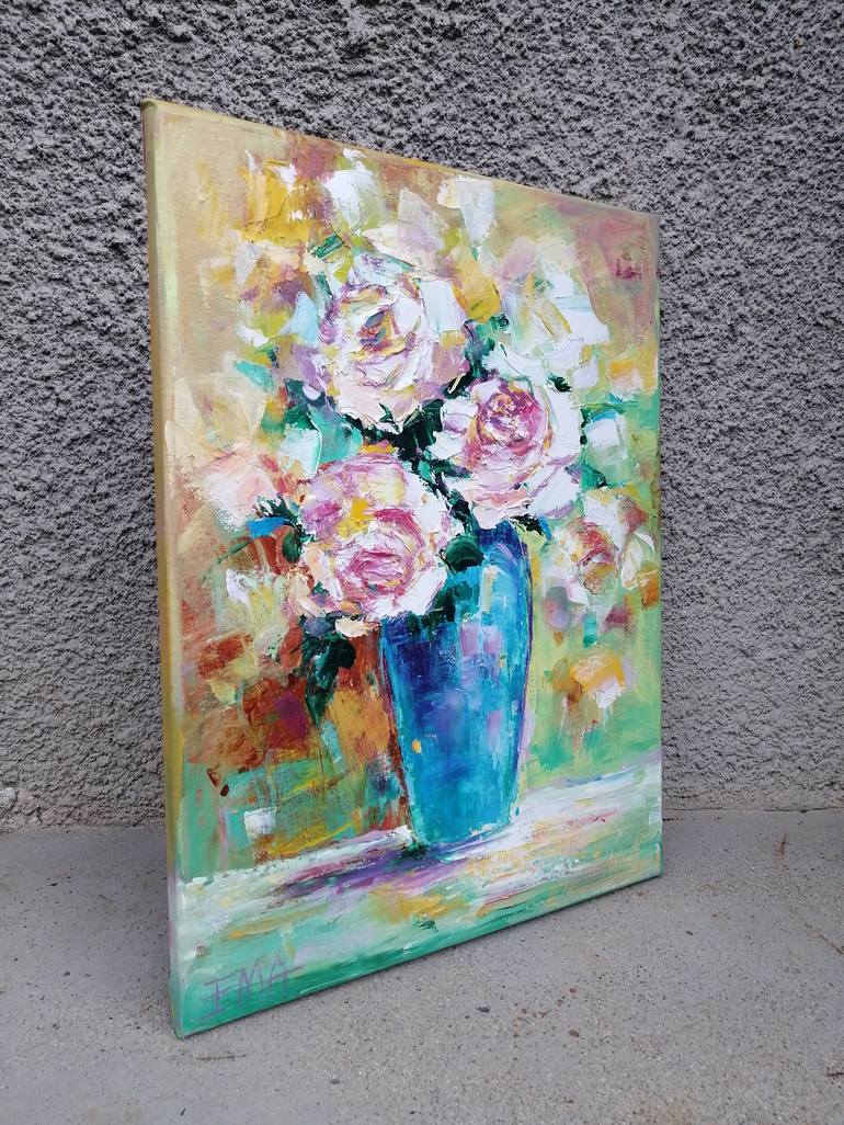 Original Expressionism Floral Painting by Emilia Milcheva