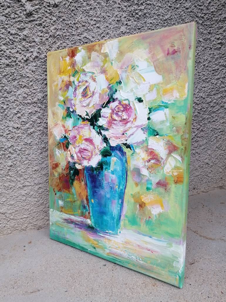 Original Expressionism Floral Painting by Emilia Milcheva