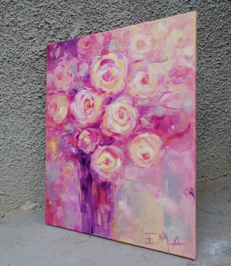 Original Expressionism Floral Painting by Emilia Milcheva