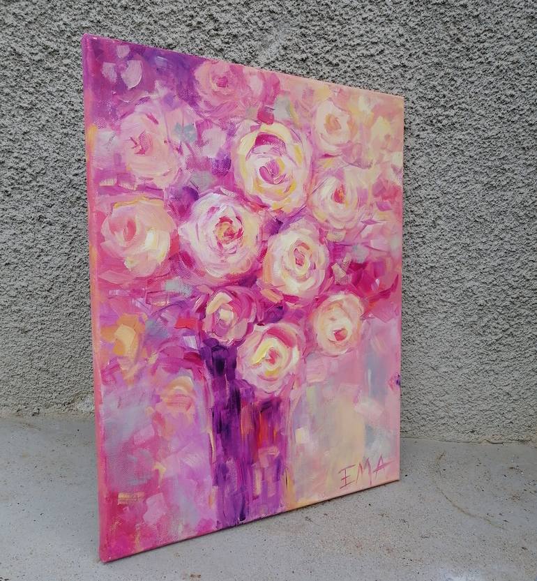 Original Expressionism Floral Painting by Emilia Milcheva