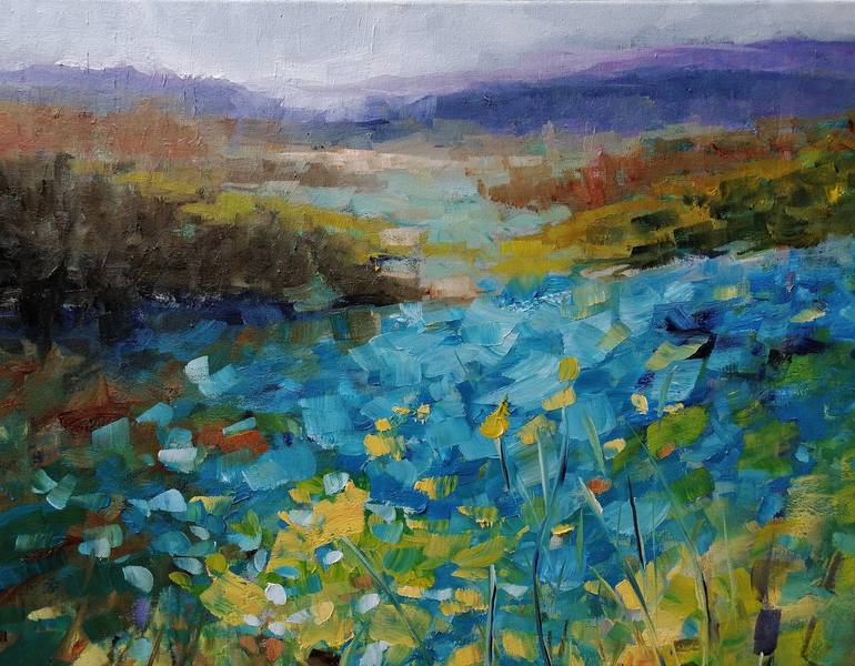 Original Expressionism Landscape Painting by Emilia Milcheva