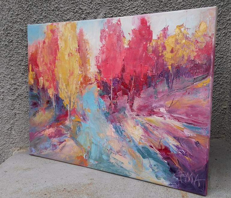 Original Expressionism Landscape Painting by Emilia Milcheva