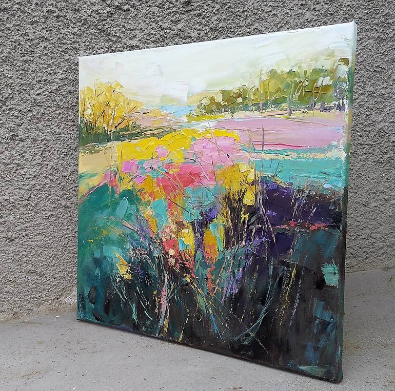 Original Abstract Expressionism Landscape Painting by Emilia Milcheva