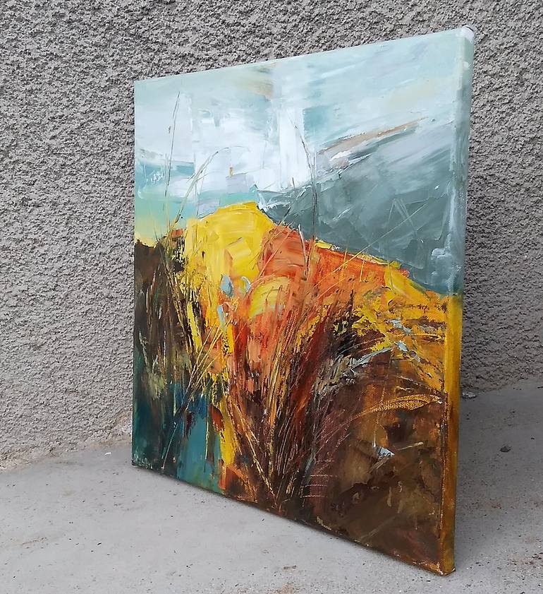 Original Abstract Expressionism Landscape Painting by Emilia Milcheva