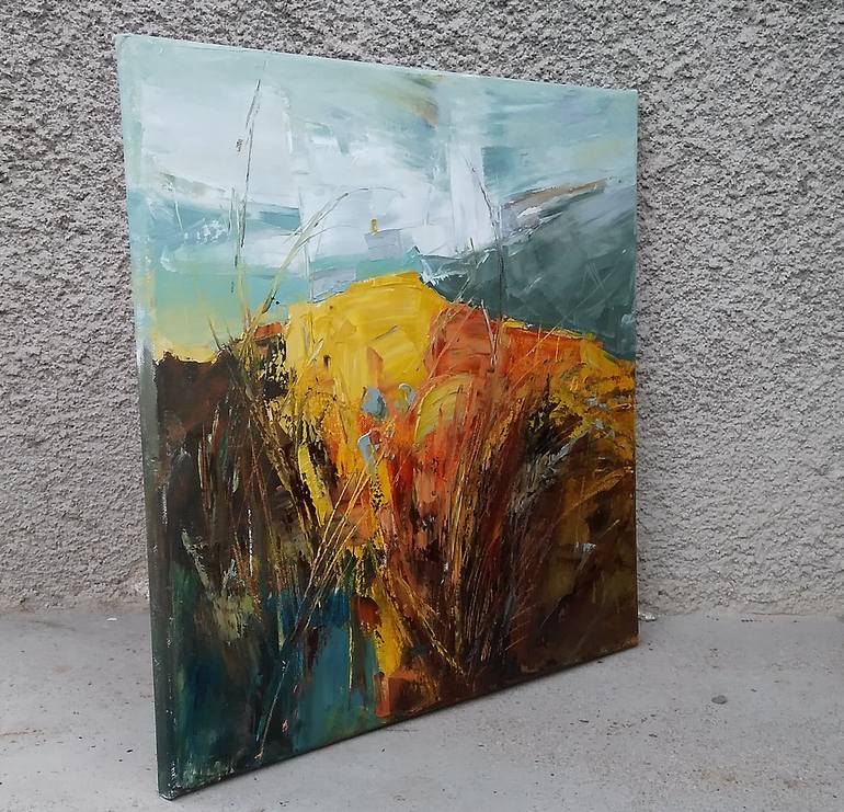Original Abstract Expressionism Landscape Painting by Emilia Milcheva