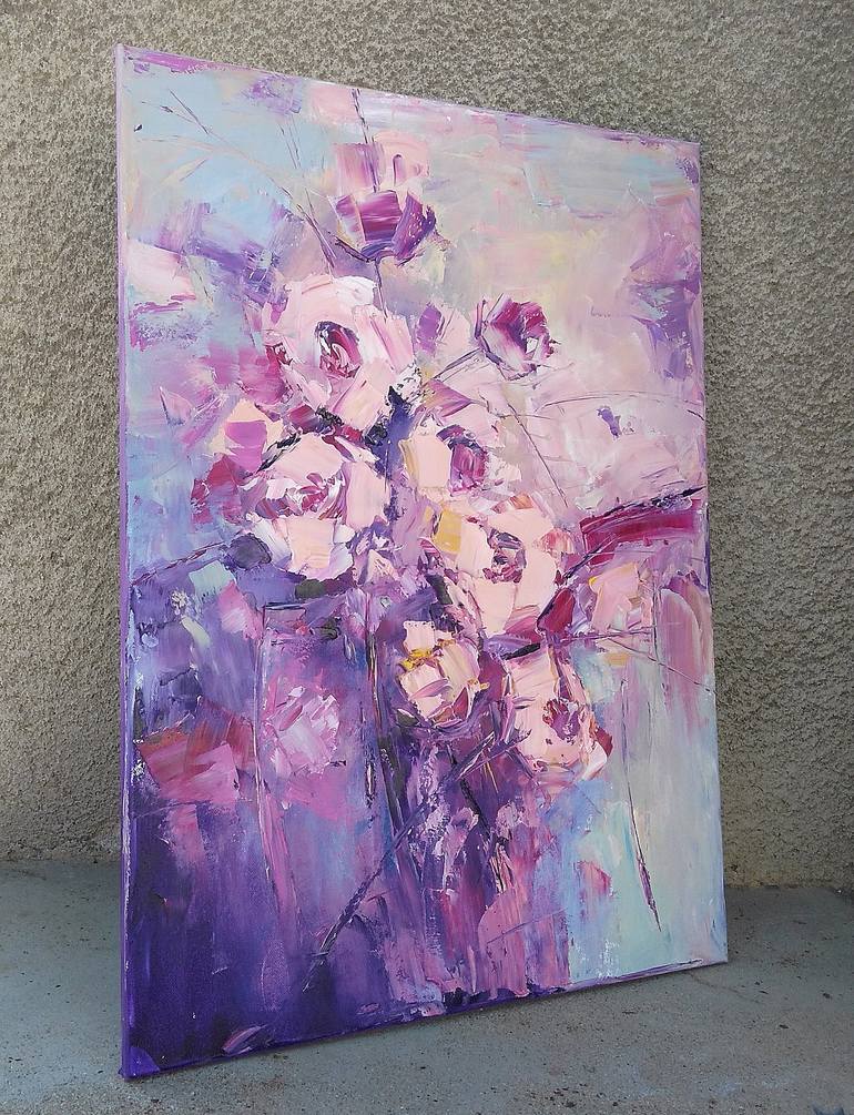 Original Abstract Expressionism Floral Painting by Emilia Milcheva