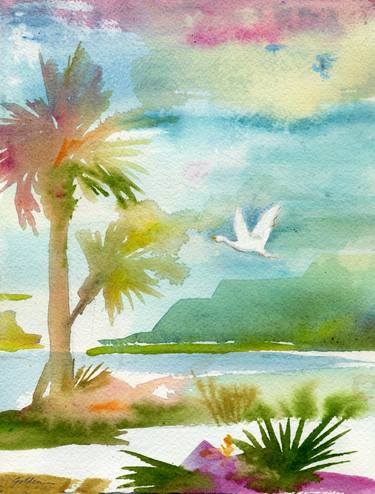 Print of Fine Art Beach Paintings by Sheila Golden