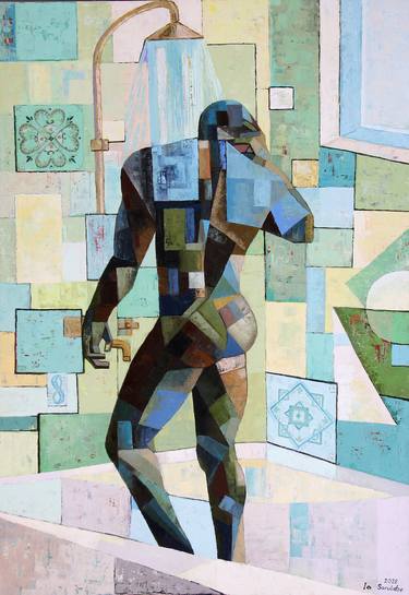 Print of Cubism Men Paintings by Ia Saralidze