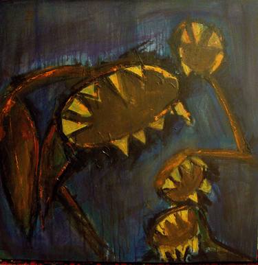 Original Abstract Expressionism Botanic Paintings by A K Dayton