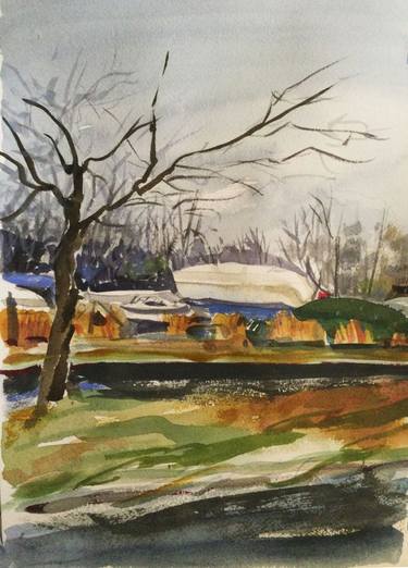 Original Impressionism Boat Paintings by kathleen burke