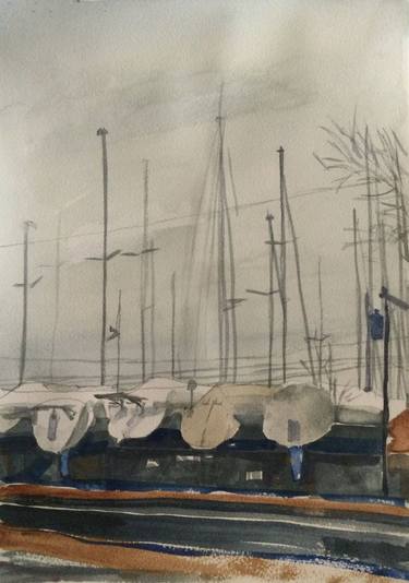 Original Impressionism Sailboat Paintings by kathleen burke