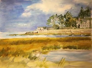 Print of Impressionism Beach Paintings by kathleen burke