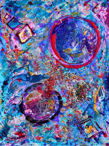 Original Abstract Science/Technology Paintings by Love Art Factory Sher and Sterling Love