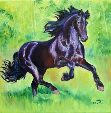 Print of Realism Horse Paintings by Anne Cameron Cutri