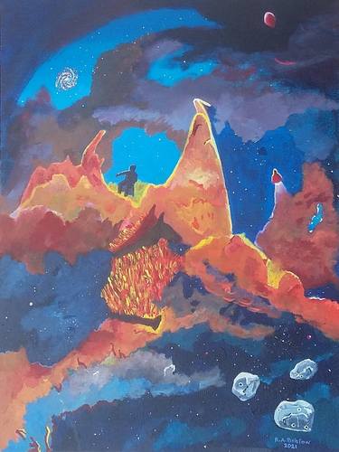 Original Impressionism Outer Space Paintings by Robert Bristow