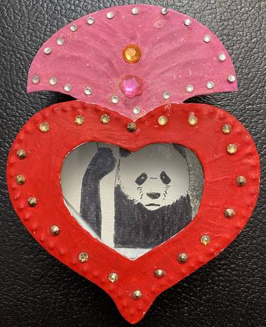 Arte Maurano: Panda vermelho - mixed media