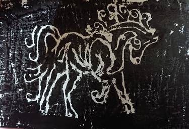Print of Abstract Horse Printmaking by Ceridwen Powell