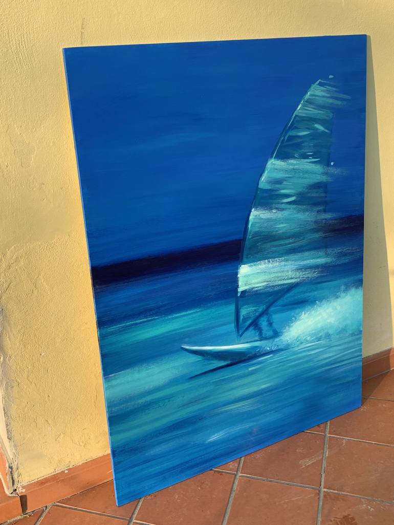 Original Expressionism Boat Painting by Alessandro Piras