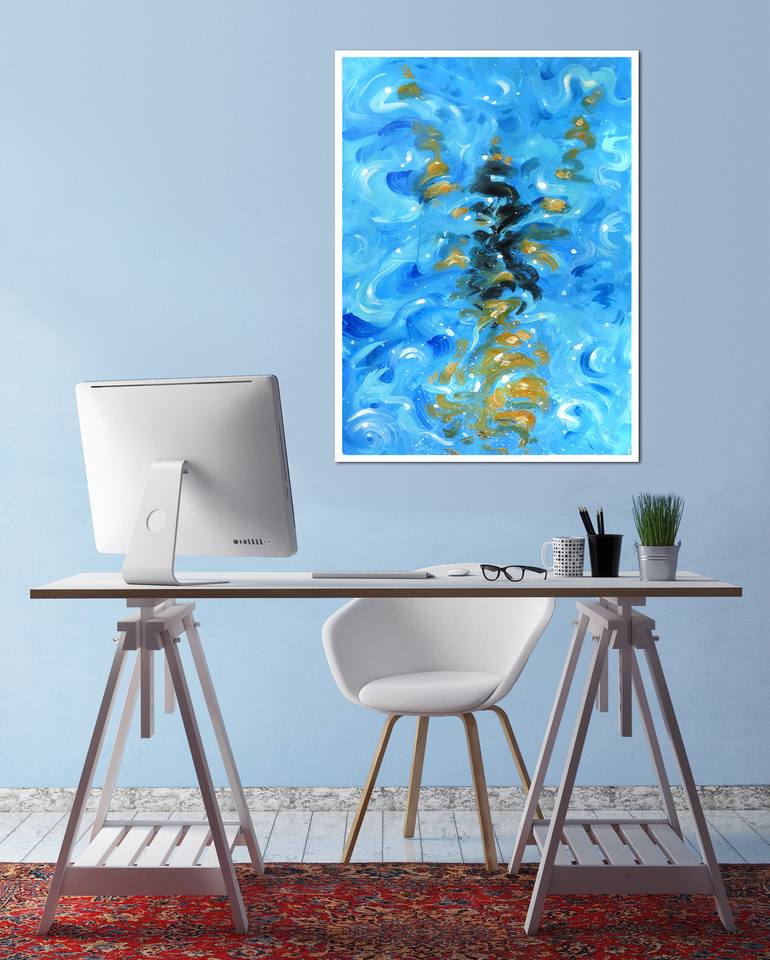 Original Abstract Water Painting by Alessandro Piras
