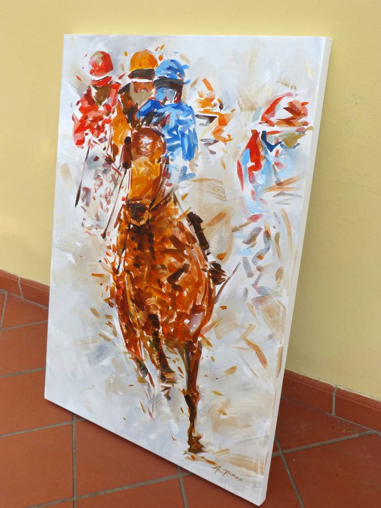 Original Impressionism Horse Painting by Alessandro Piras